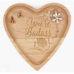 Graphic wooden trinket dish